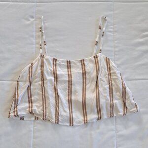 PacSun Lottie Moss Striped Slit Crop Cami / white/tan - S